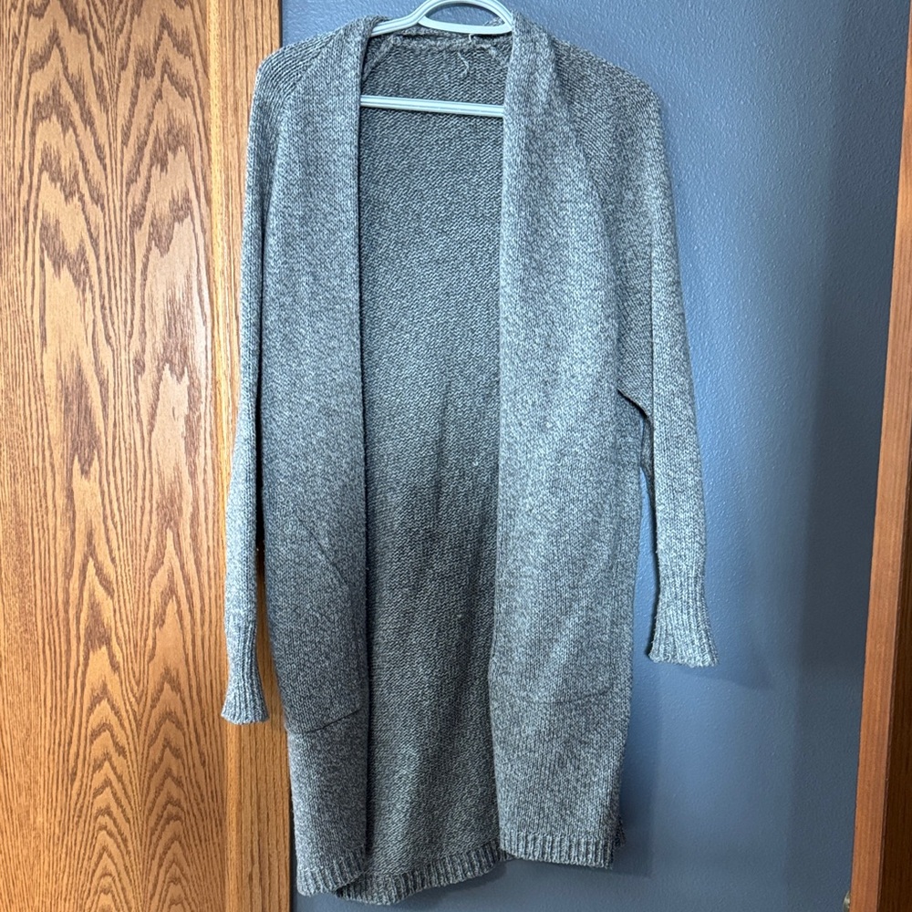 Gray Women's Open Front Cardigan Sweater